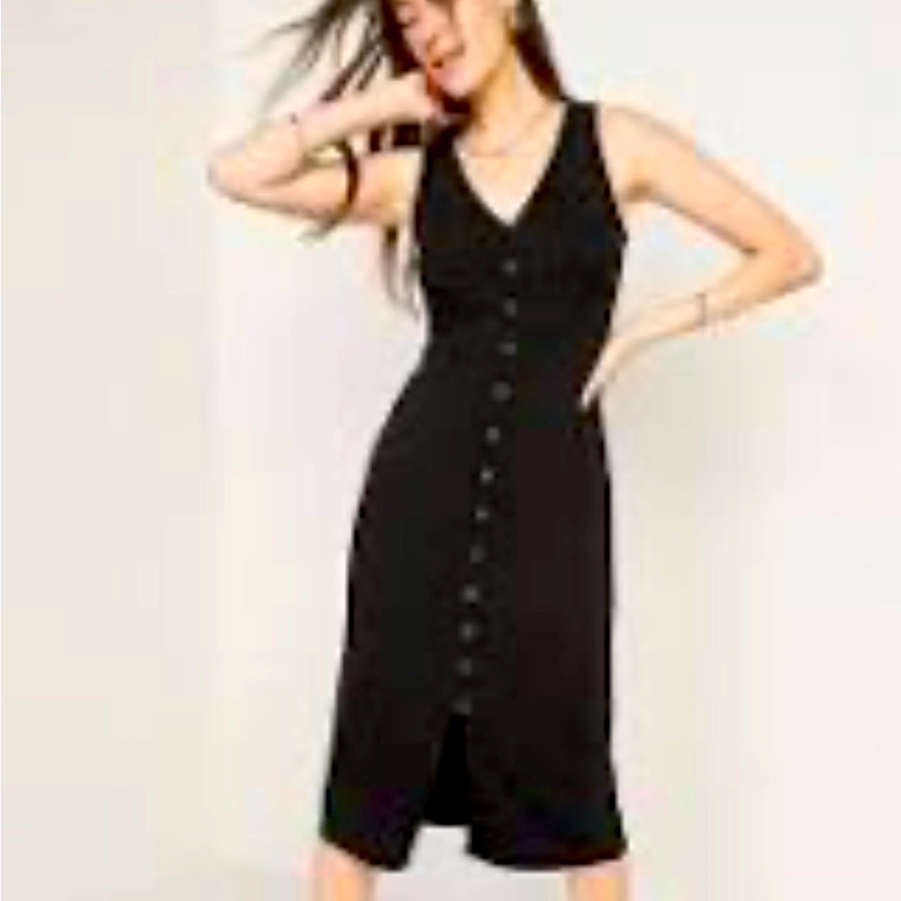 Old Navy Ribbed Button-Down Midi Dress